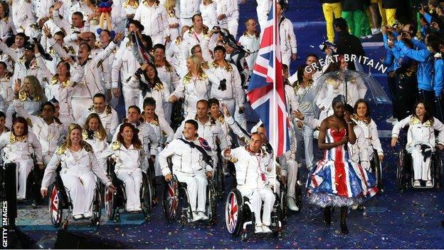 Team GB at the London 2012 Paralympics opening ceremony