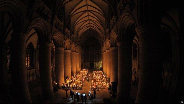 Service at Gloucester Cathedral