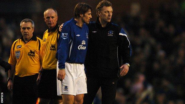 Kevin Kilbane and David Moyes