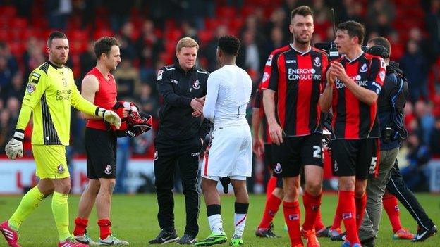 Bournemouth players and Eddie Howe