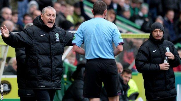 Hibs manager Terry Butcher