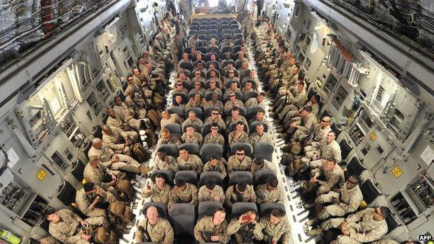 US troops travelling to Afghanistan