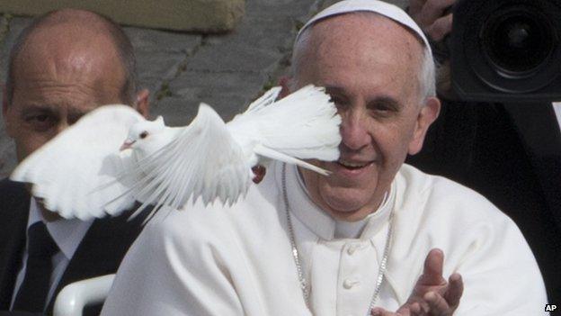 The Pope and a dove