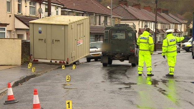 Scene of crash in Bedminster