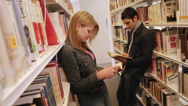 Students reading books