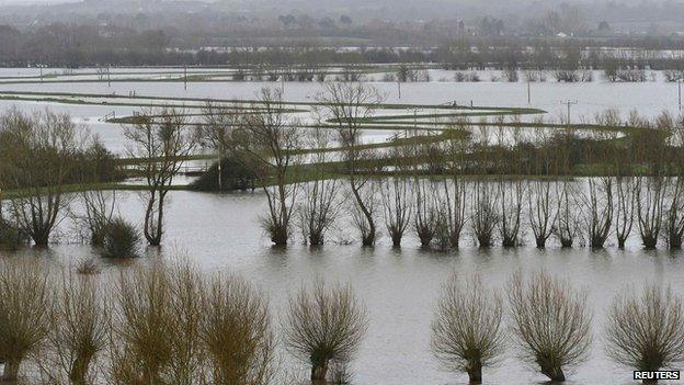 Flooded Somerset Levels, Jan 2014