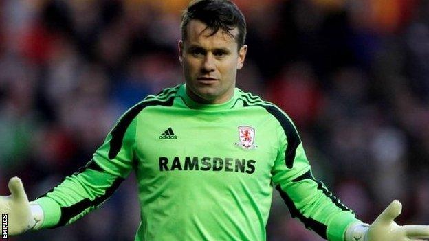 Middlesbrough keeper Shay Given