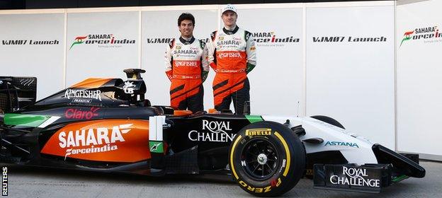 The Force India also has an unusual front