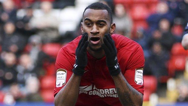 Danny Haynes in action for Charlton