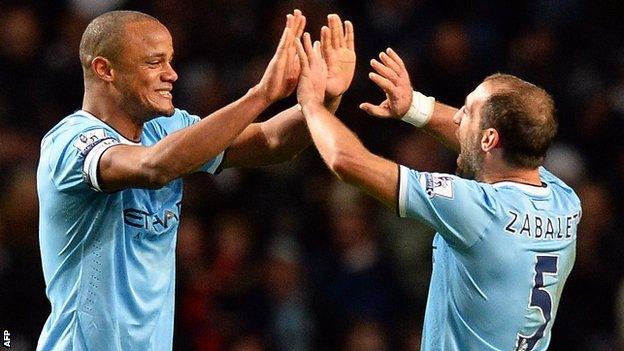 City players Vincent Kompany and Pablo Zabaleta