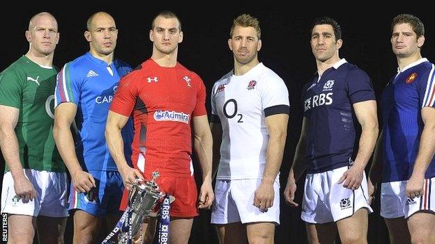 The Six Nations captains pose together at the launch of this year's Championship