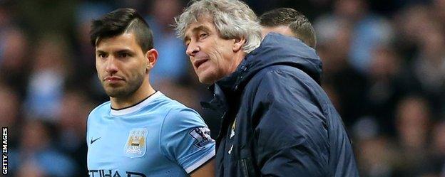 Sergio Aguero and Manuel Pellegrini