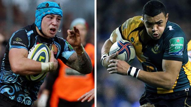 Exeter wing Jack Nowell and Northampton centre Luther Burrell