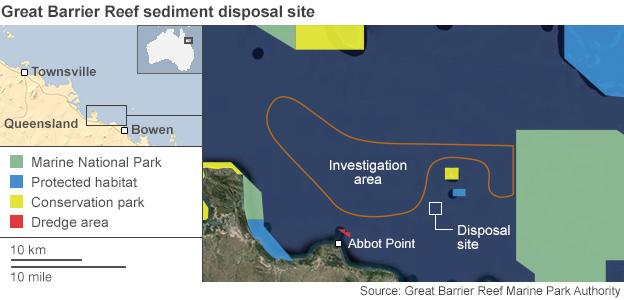 Map showing the location of the sediment disposal site