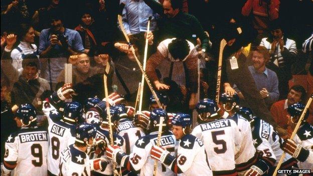 US team with crowds after the game