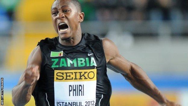 Gerald Phiri competing for Zambia at in Istanbul