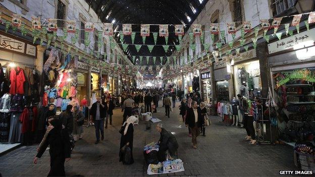 Street scene in Damascus city centre