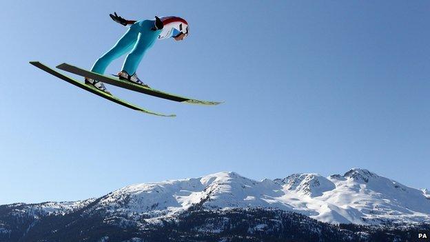 Olympic skier at Whistler in 2010