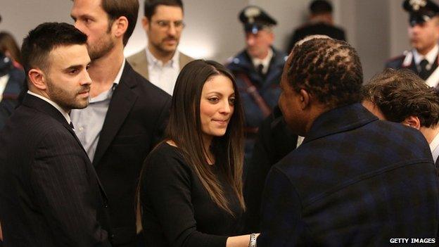 Meredith Kercher's brother and sister, Lyle and Stephanie, in court. 30 Jan 2014