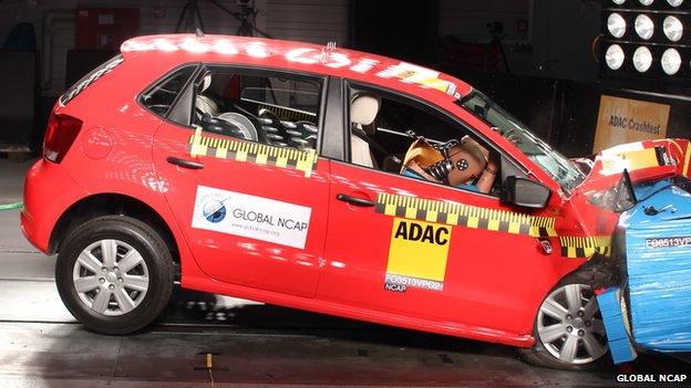 Volkswagen Polo sold in India without airbags received a zero-star safety rating for adult occupant protection