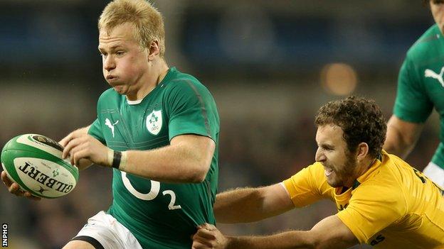 Luke Marshall (left) in action against Australia in November