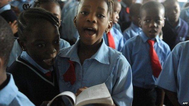 Pupils at a private school in Lagos, Nigeria