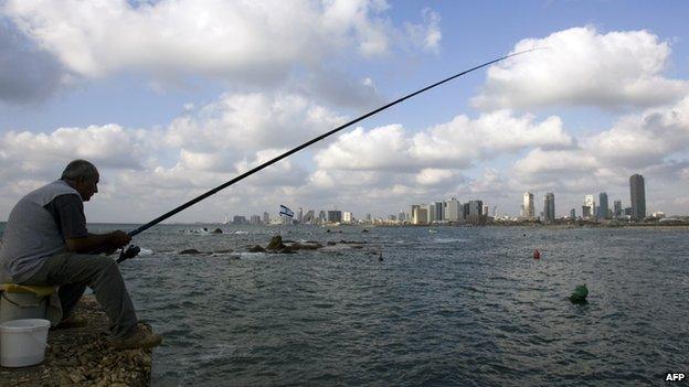 Fisherman in old port city of Jaffa (file photo