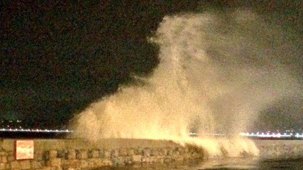 Stormy seas in Jersey, 31 January 2014