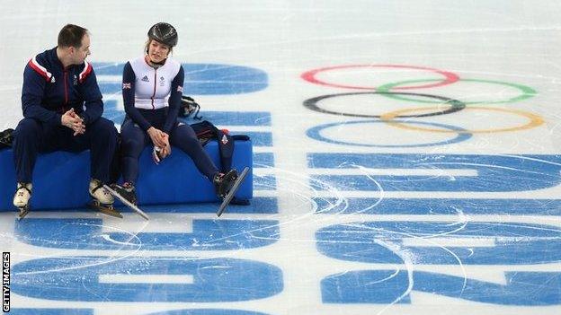 Elise Christie inside Sochi venue