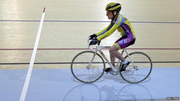 Robert Marchand on his bike