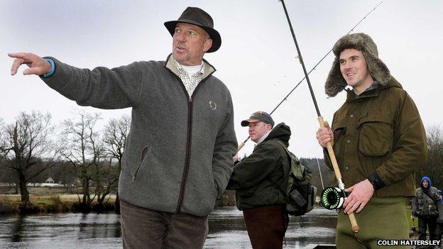 Sir Ian Botham, on the River Teith