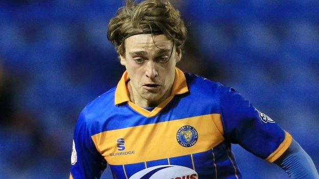 Shrewsbury Town striker Tom Eaves