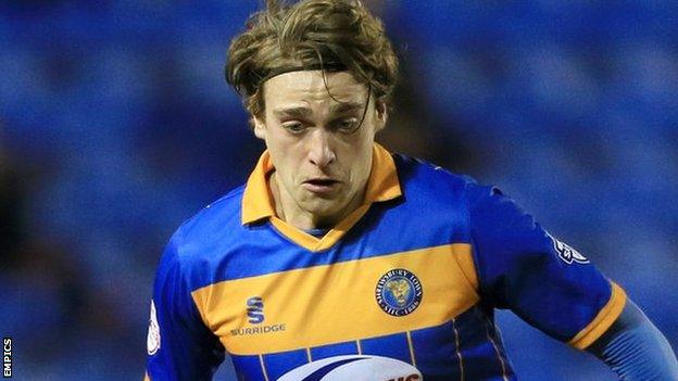 Shrewsbury Town striker Tom Eaves