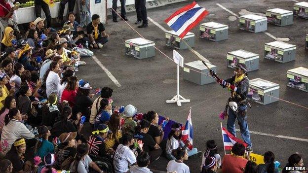 Anti-government protesters in Bangkok, 2 Feb