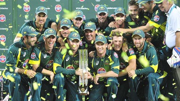 Australia with the one-day series trophy