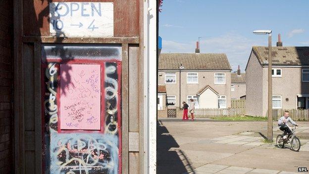 Graffiti on a housing estate