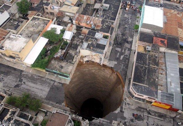 Sinkhole in Guatemala City, 2010