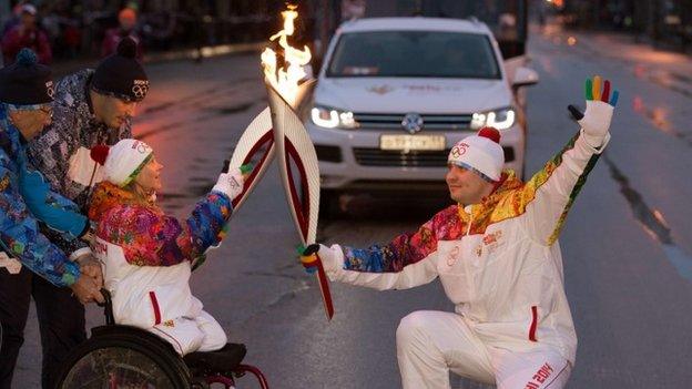 Part of the Winter Paralympics torch relay