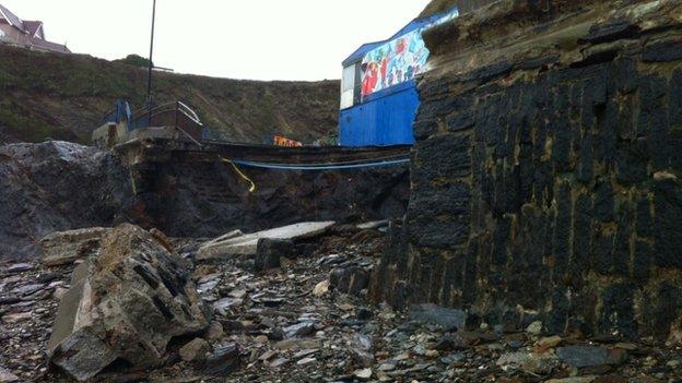 Newquay sea wall