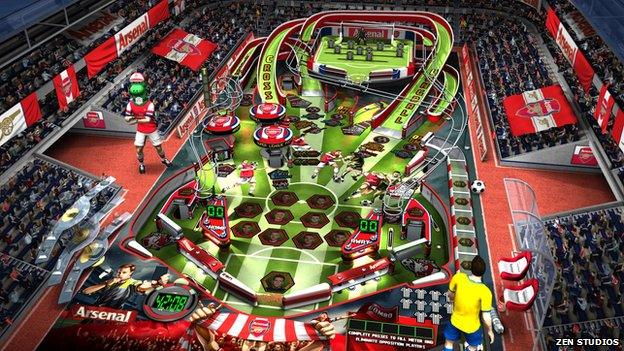 Zen Studios Super League Football game showing Arsenal