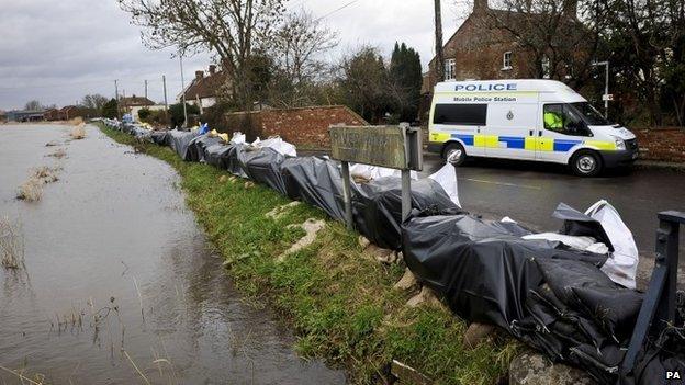 A mobile police station is temporarily dispatched to Burrowbridge on the Somerset Levels