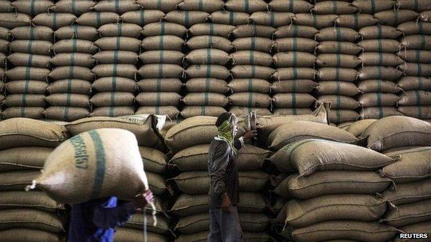 File photo: Rice stockpile in Thailand