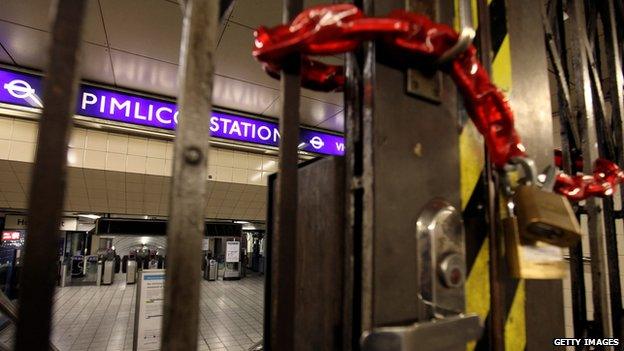 Pimlico Station locked up during in 2010