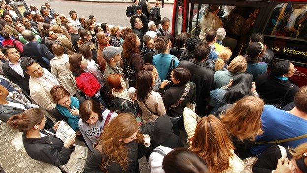 Bus queue during 2010 Tube strike