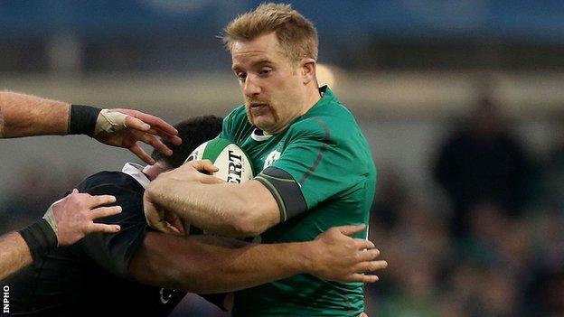 Luke Fitzgerald in action against the All Blacks in November