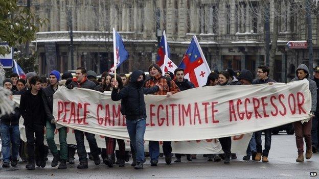 Protest in Tbilisi (1 Feb 2014)