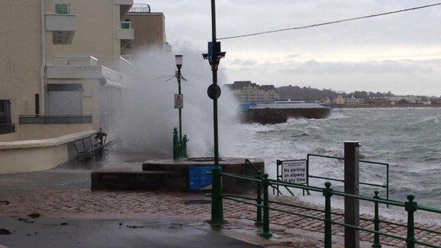 Wave hitting Havre des Pas