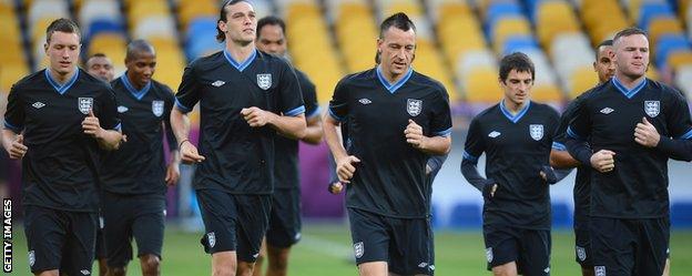 John Terry and England team mates