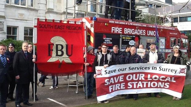 Protests over the decision to close two Spelthorne fire stations