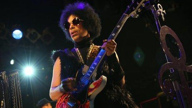 Prince performing